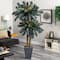 6ft. Double Sago Palm Artificial Tree in Slate Finished Planter